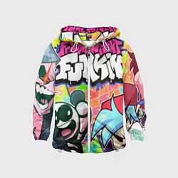 Ветровка с капюшоном детская Friday night funkin, цвет: 3D-белый