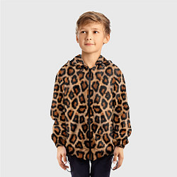 Ветровка с капюшоном детская Шкура Леопарда, цвет: 3D-черный — фото 2