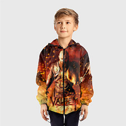 Ветровка с капюшоном детская Valheim Викинг в огне, цвет: 3D-черный — фото 2
