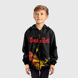 Ветровка с капюшоном детская ROCK N ROLL, цвет: 3D-черный — фото 2