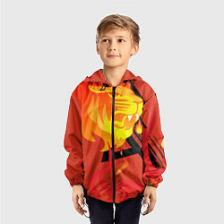 Ветровка с капюшоном детская Огненный лев, цвет: 3D-черный — фото 2