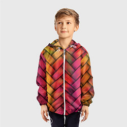 Ветровка с капюшоном детская Colorful weave, цвет: 3D-белый — фото 2