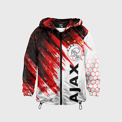 Ветровка с капюшоном детская FC AJAX AMSTERDAM ФК АЯКС, цвет: 3D-черный