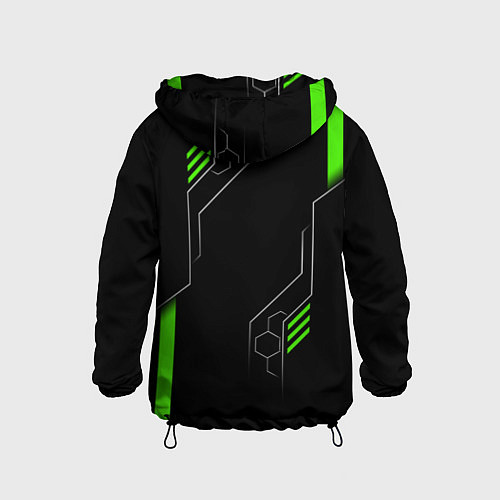 Детская ветровка ФУТУРИСТИЧНАЯ БРОНЯ ЗЕЛЕНАЯ / 3D-Черный – фото 2