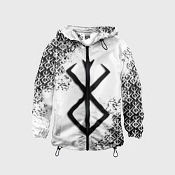 Ветровка с капюшоном детская БЕРСЕРК logo чб, цвет: 3D-черный