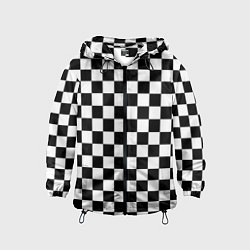 Ветровка с капюшоном детская Шахматист, цвет: 3D-черный