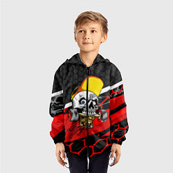 Ветровка с капюшоном детская Череп со скейтом, цвет: 3D-черный — фото 2