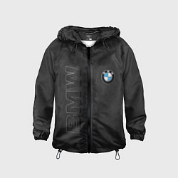 Ветровка с капюшоном детская BMW LOGO AND INSCRIPTION, цвет: 3D-черный