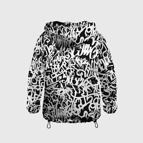 Детская ветровка Graffiti white on black / 3D-Черный – фото 2
