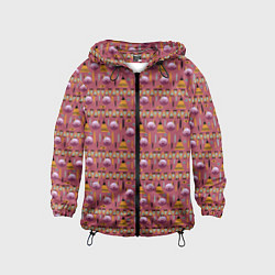Ветровка с капюшоном детская Детский узор, цвет: 3D-черный