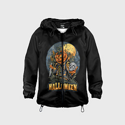 Ветровка с капюшоном детская HALLOWEEN, цвет: 3D-черный