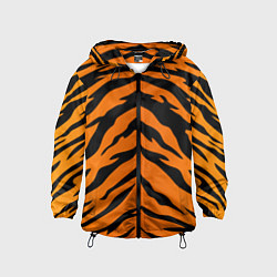 Ветровка с капюшоном детская Шкура тигра, цвет: 3D-черный