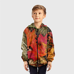 Ветровка с капюшоном детская Листопадкленовые листья, цвет: 3D-черный — фото 2