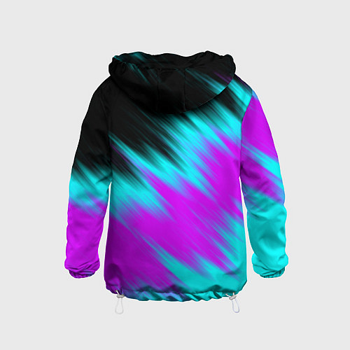 Детская ветровка НЕОНОВЫЕ ПОЛОСЫ И НИЧЕГО ЛИШНЕГО NEON STRIPES / 3D-Белый – фото 2