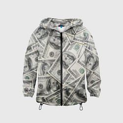 Ветровка с капюшоном детская Dollars money, цвет: 3D-черный