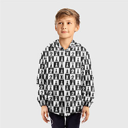 Ветровка с капюшоном детская Шахматы Шахматные Фигуры, цвет: 3D-белый — фото 2