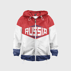 Ветровка с капюшоном детская Russia, цвет: 3D-белый