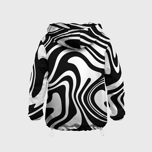 Детская ветровка Черно-белые полосы Black and white stripes / 3D-Белый – фото 2