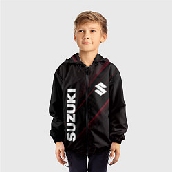 Ветровка с капюшоном детская SUZUKI, sport, цвет: 3D-черный — фото 2