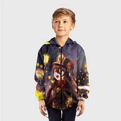 Ветровка с капюшоном детская Ху Тао Genshin Impact, цвет: 3D-черный — фото 2