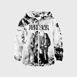 Ветровка с капюшоном детская Maneskin Монэскин, рок - группа, цвет: 3D-белый