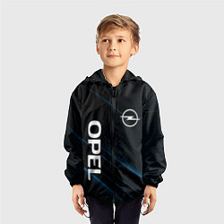 Ветровка с капюшоном детская Опель, Opel, цвет: 3D-черный — фото 2