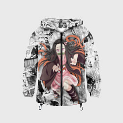 Ветровка с капюшоном детская Незуко Камадо на манге, цвет: 3D-черный