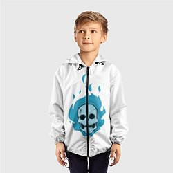 Ветровка с капюшоном детская Череп Cute Angel парный, цвет: 3D-черный — фото 2