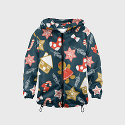 Ветровка с капюшоном детская Merry Christmas!!!, цвет: 3D-черный