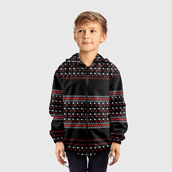 Ветровка с капюшоном детская НОВОГОДНИЙ ПАТТЕРН SWEATER, цвет: 3D-черный — фото 2
