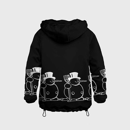 Детская ветровка Снеговик на черном фоне / 3D-Черный – фото 2