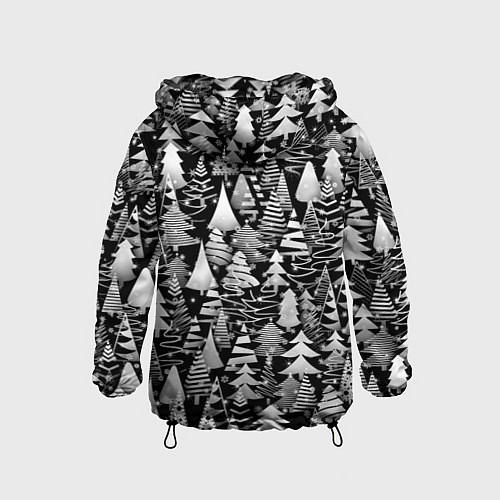 Детская ветровка Лес абстрактных ёлок / 3D-Черный – фото 2
