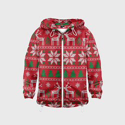 Детская ветровка Вязаный принт с оленями