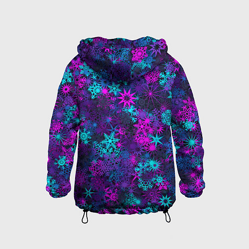 Детская ветровка Неоновые снежинки / 3D-Черный – фото 2