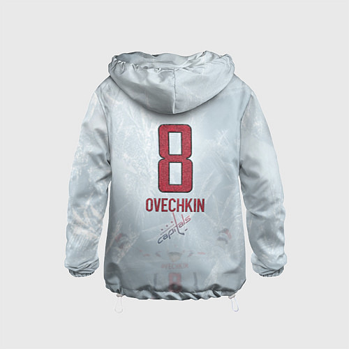 Детская ветровка Washington Capitals Ovi8 Grey Ice theme / 3D-Белый – фото 2