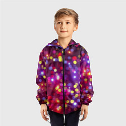 Ветровка с капюшоном детская ПРАЗДНИЧНЫЕ ОГОНЬКИ НОВЫЙ ГОД 2022, цвет: 3D-черный — фото 2