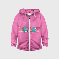 Ветровка с капюшоном детская Mr Beast Donut Pink edition, цвет: 3D-белый
