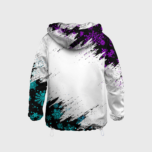 Детская ветровка НОВОГОДНИЕ НЕОНОВЫЕ СНЕЖИНКИ 2022 / 3D-Белый – фото 2