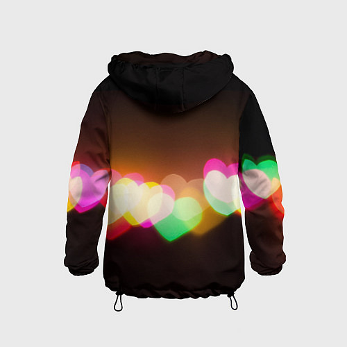 Детская ветровка Горящие сердца всех цветов радуги / 3D-Черный – фото 2