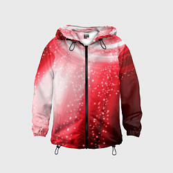 Ветровка с капюшоном детская Красная космическая спираль, цвет: 3D-черный