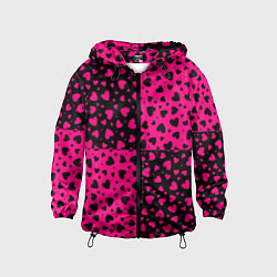 Детская ветровка Черно-Розовые сердца
