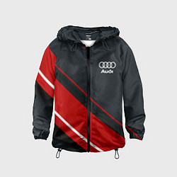 Ветровка с капюшоном детская Audi sport red, цвет: 3D-черный