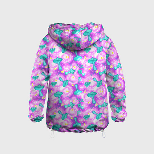 Детская ветровка Волшебные Грибы - психоделика / 3D-Белый – фото 2