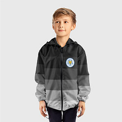 Ветровка с капюшоном детская Лестер, Leicester City, цвет: 3D-черный — фото 2
