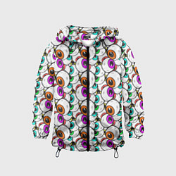 Ветровка с капюшоном детская Глаза разноцветные, цвет: 3D-черный