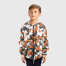 Ветровка с капюшоном детская Orange Camo, цвет: 3D-черный — фото 2