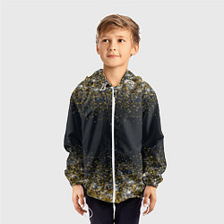Ветровка с капюшоном детская Золотые блестки на темном фоне Сияющий глиттер, бл, цвет: 3D-белый — фото 2