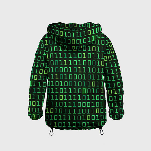 Детская ветровка Двоичный Код Binary Code / 3D-Черный – фото 2