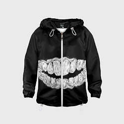 Ветровка с капюшоном детская Зубы Каонаси, цвет: 3D-белый