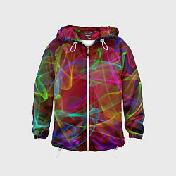 Ветровка с капюшоном детская Color neon pattern Vanguard, цвет: 3D-белый